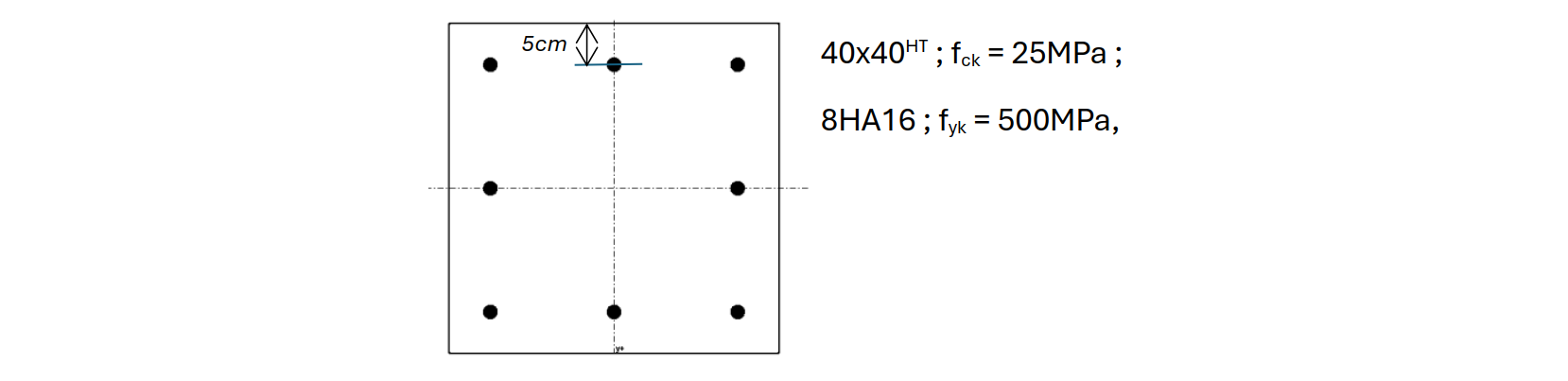 section de béton armé de l'exercice