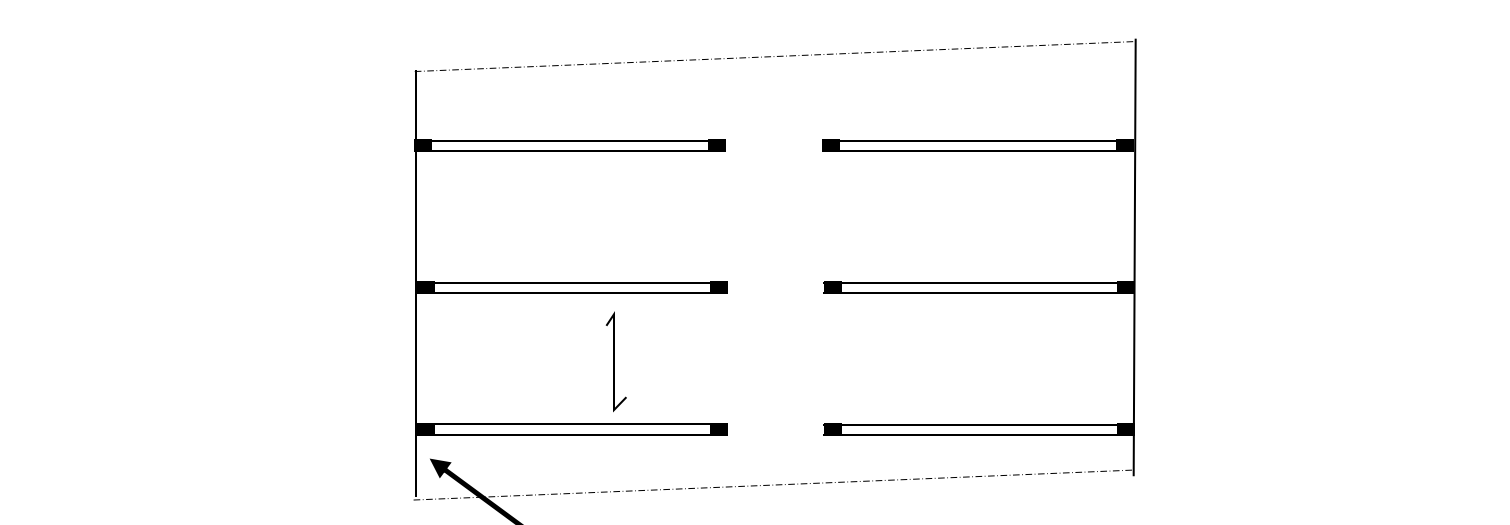 vue en plan portiques multi étagés